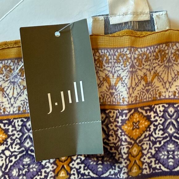 J JILL💕 Mixed-print Two-way Poncho ~ Light Tigers Eye Paisley One Size NWT - Picture 8 of 13